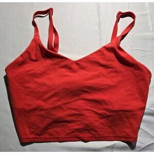 Athleta Elation V-neck Crop Tank Bra Small Orange Red
